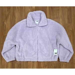 SO Lilac Sherpa Zip Jacket for Kids